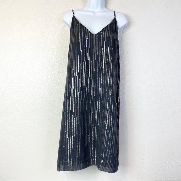 Equipment Tansie Silk And Metallic Slip Dress Size L - Picture 3 of 10